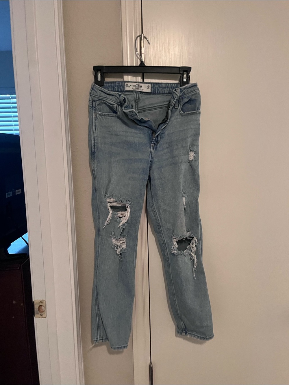 Hollister Light Blue Distressed Boyfriend Jeans